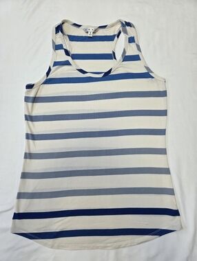 CAbi Ombre Tank # 282 Blue and White Striped Racerback Tank